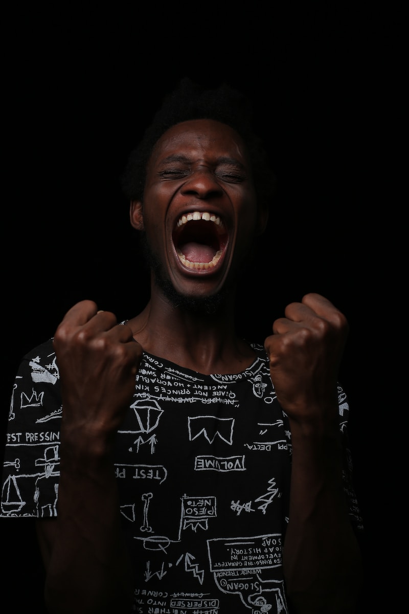 a person with the mouth open