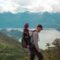 Father and Child Hiking in a Mountain Landscape