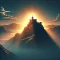 DALL·E 2025-03-01 20.27.32 - A fortress illuminated by the rising sun on top of a mountain, representing God as a secure refuge. The image conveys protection, safety, and peace fo